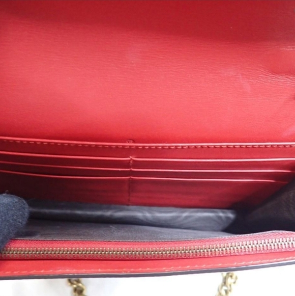 Gucci Bee Crossbody Chain Clutch Bag With Dust Bag Red White Blue Leather - Picture 7 of 9